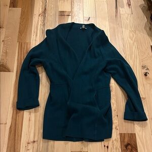 Teal Open Front Cardigan